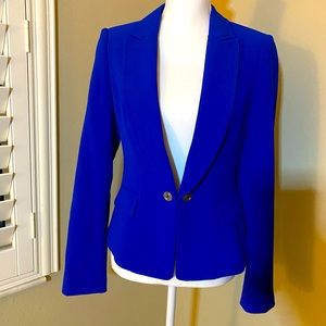 WHBM blue fitted jacket size 6
